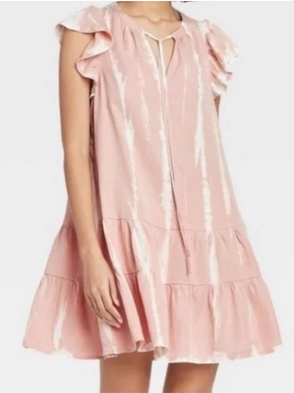 Knox Rose Pale Pink Tiered Ruffle Dress Size Small